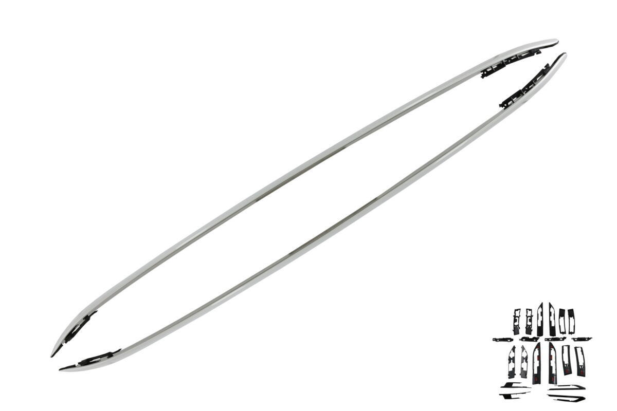 Dekorative tagrælinger velegnet til Land Range Rover Evoque L538 (2011-2018) i blank aluminium til panoramatag.