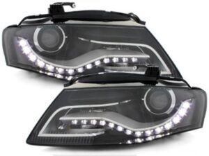 LED DRL-forlygter velegnede til Audi A4 B8 8K (04.2008-2011) med dagkørelys i sort