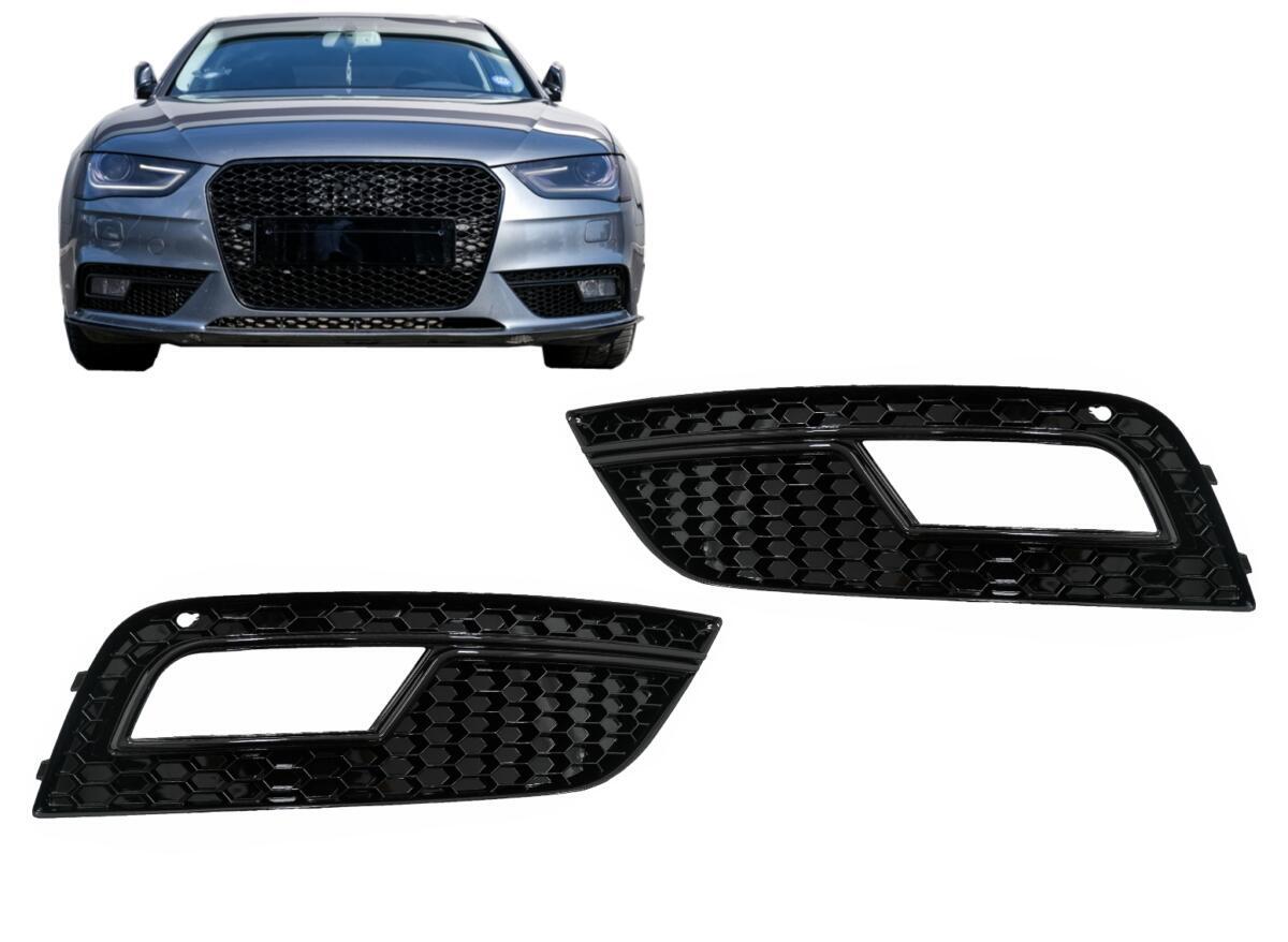 Tågeforlygtemasker til Audi A4 B8 Facelift (2012-2015) RS4 Design Sort