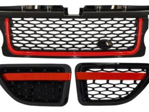 Central gitter og sideventilationssamling egnet til Land Range Rover Sport L320 (2005-2008) Autobiography Look Black Red Edition