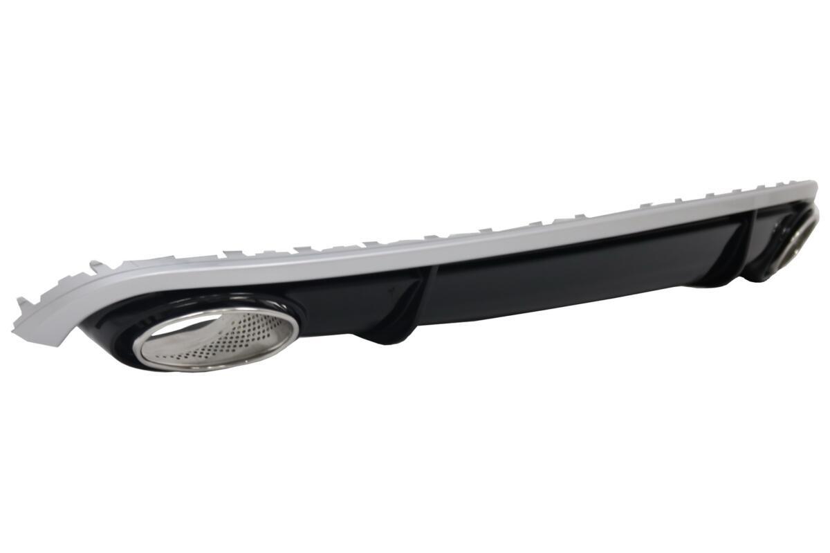 Bageste kofanger valance luftdiffuser egnet til Audi A7 4G (2010-2014) med udstødningsspidser i RS7 design. - Billede 3