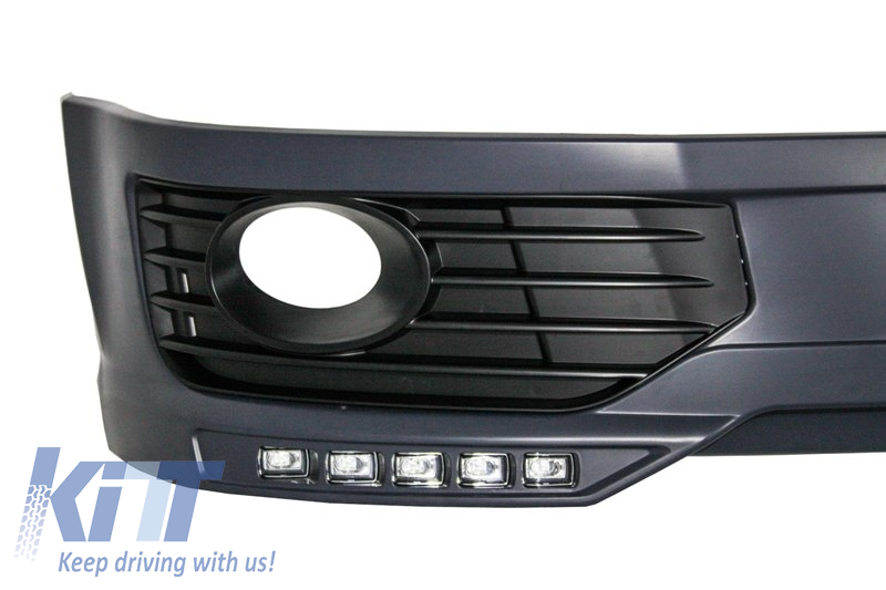 Frontspoiler til VW Transporter Multivan Caravelle T5 T5.1 Facelift (2010-2015) i Sportline-design med LED DRL. - Billede 2