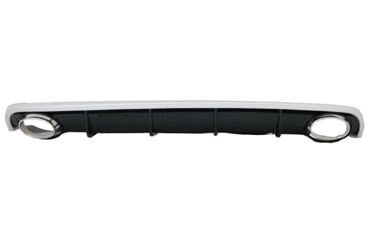 Bageste kofanger valance diffuser egnet til Audi A6 C7 4G Limousine Avant (2010-2014) med udstødningsspidser i RS6 design. - Billede 2