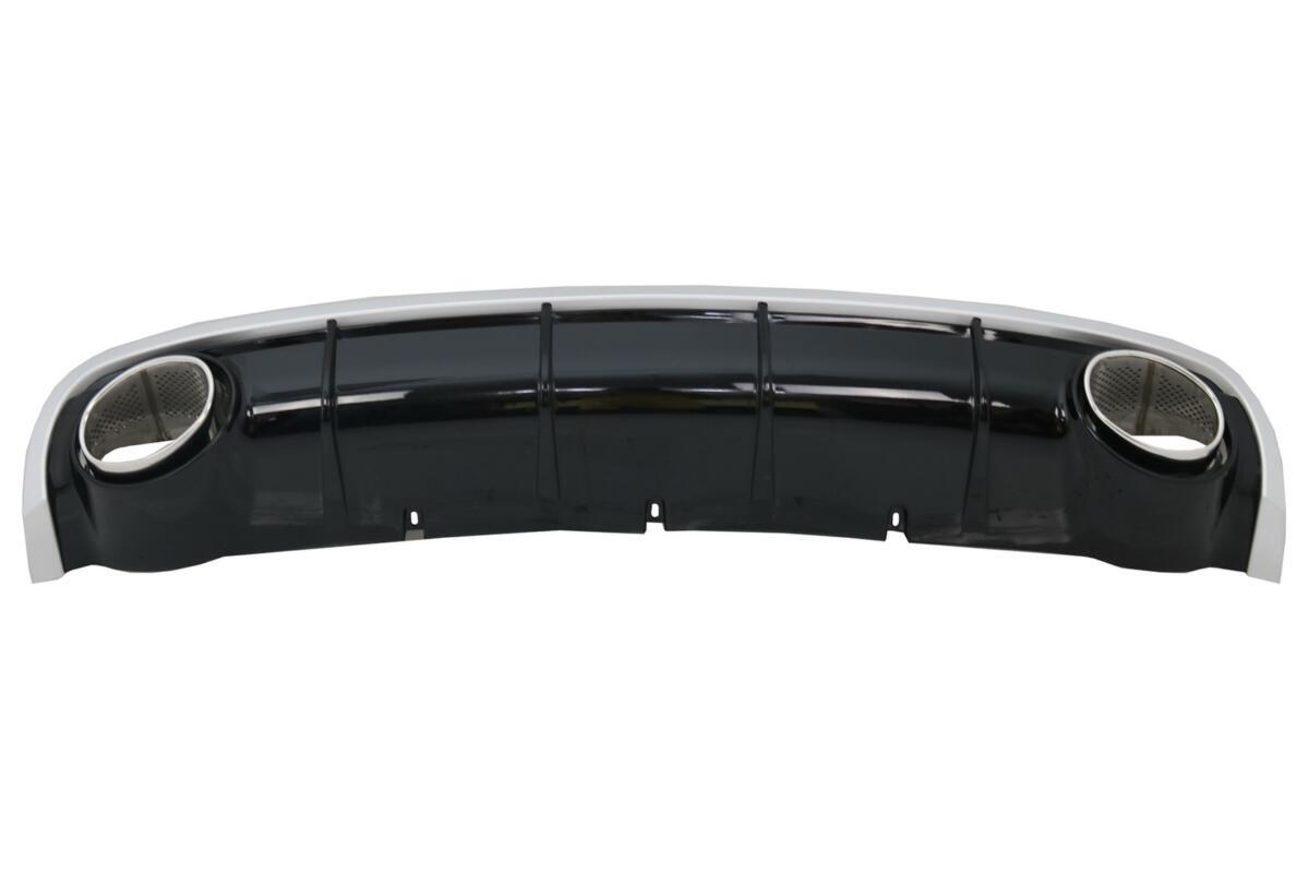 Bageste kofanger valance diffuser egnet til Audi A6 C7 4G Limousine Avant (2010-2014) med udstødningsspidser i RS6 design. - Billede 3