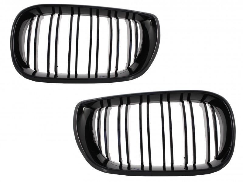 Centrale nyregriller velegnet til BMW 3 Series E46 Facelift (10.2001-2005) Dobbeltstribet M-design i klaversort.