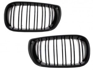 Centrale nyregriller velegnet til BMW 3 Series E46 Facelift (10.2001-2005) Dobbeltstribet M-design i klaversort.