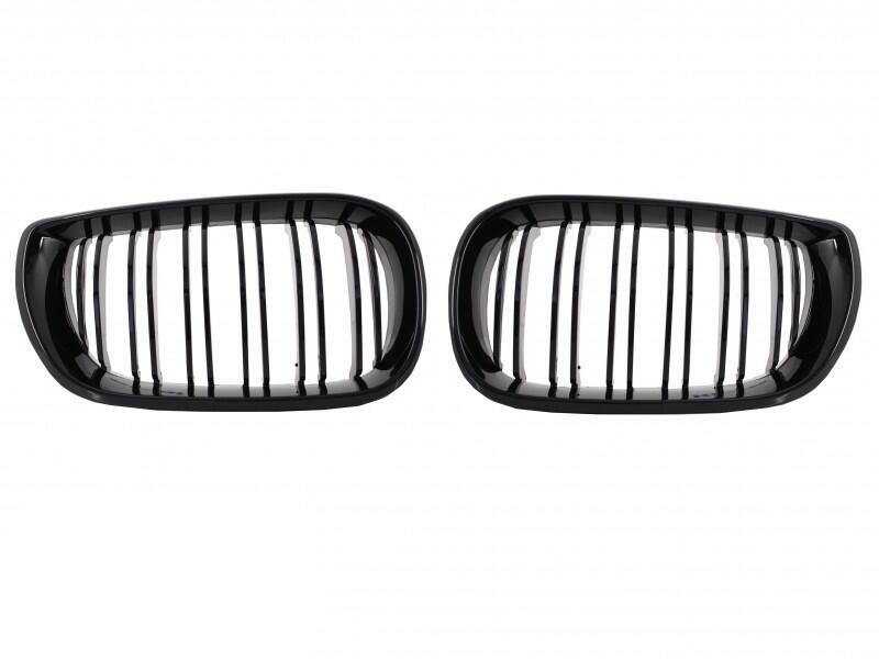 Centrale nyregriller velegnet til BMW 3 Series E46 Facelift (10.2001-2005) Dobbeltstribet M-design i klaversort. - Billede 2