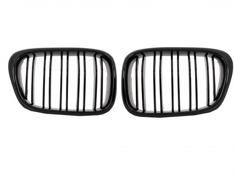Centrale nyregriller velegnet til BMW 5-serie E39 (1997-2003) Dobbeltstribet M-design i klaversort. - Billede 2