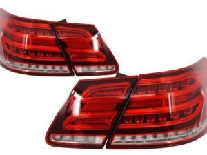 LED Lysbar Baglygter egnet til Mercedes E-Class W212 (2009-2013) Ombygnings Facelift Design Rød Klar