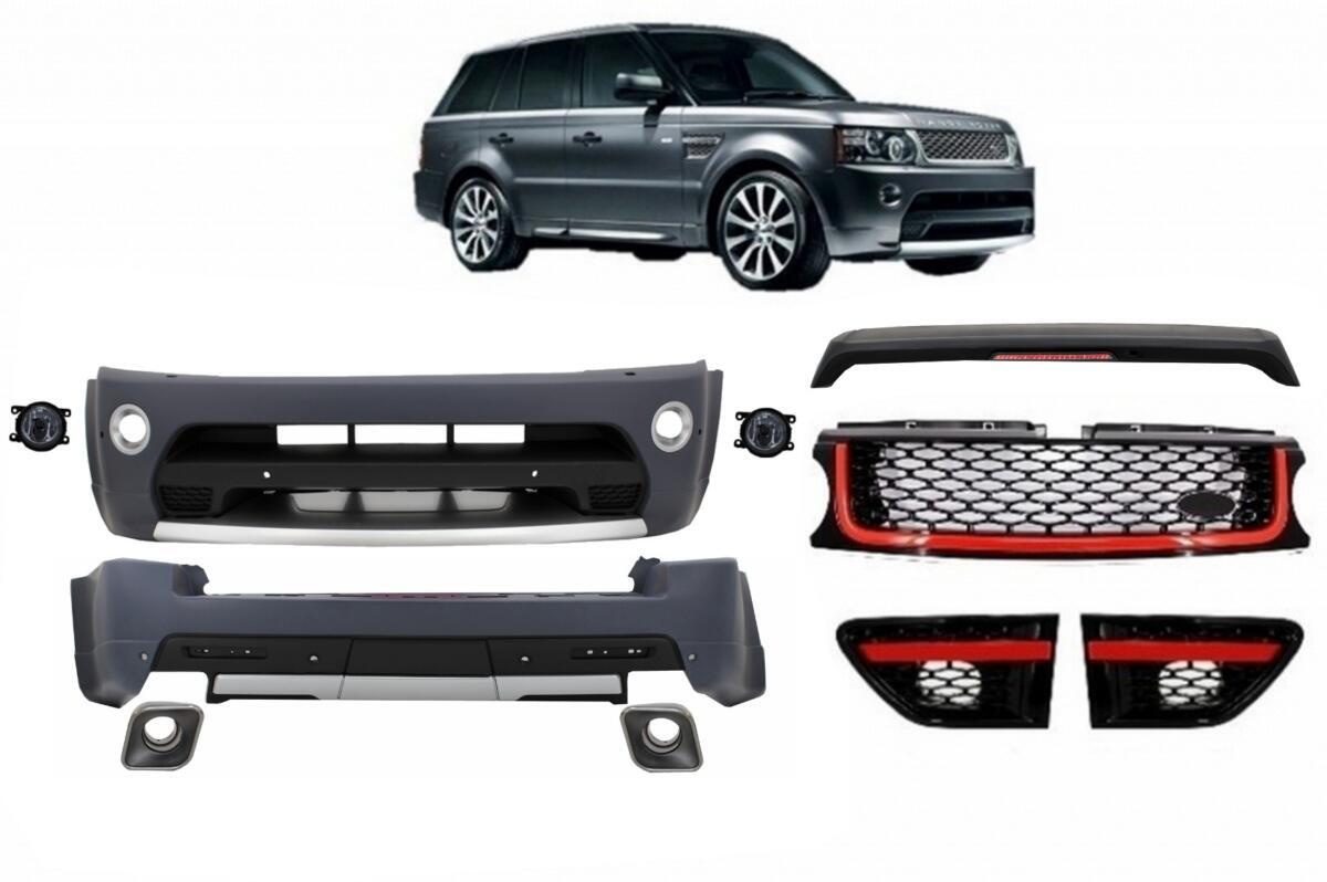 Body Kit egnet til Land Range Rover Sport L320 Facelift (2009-2013) Autobiography Design Black Red Grille Edition