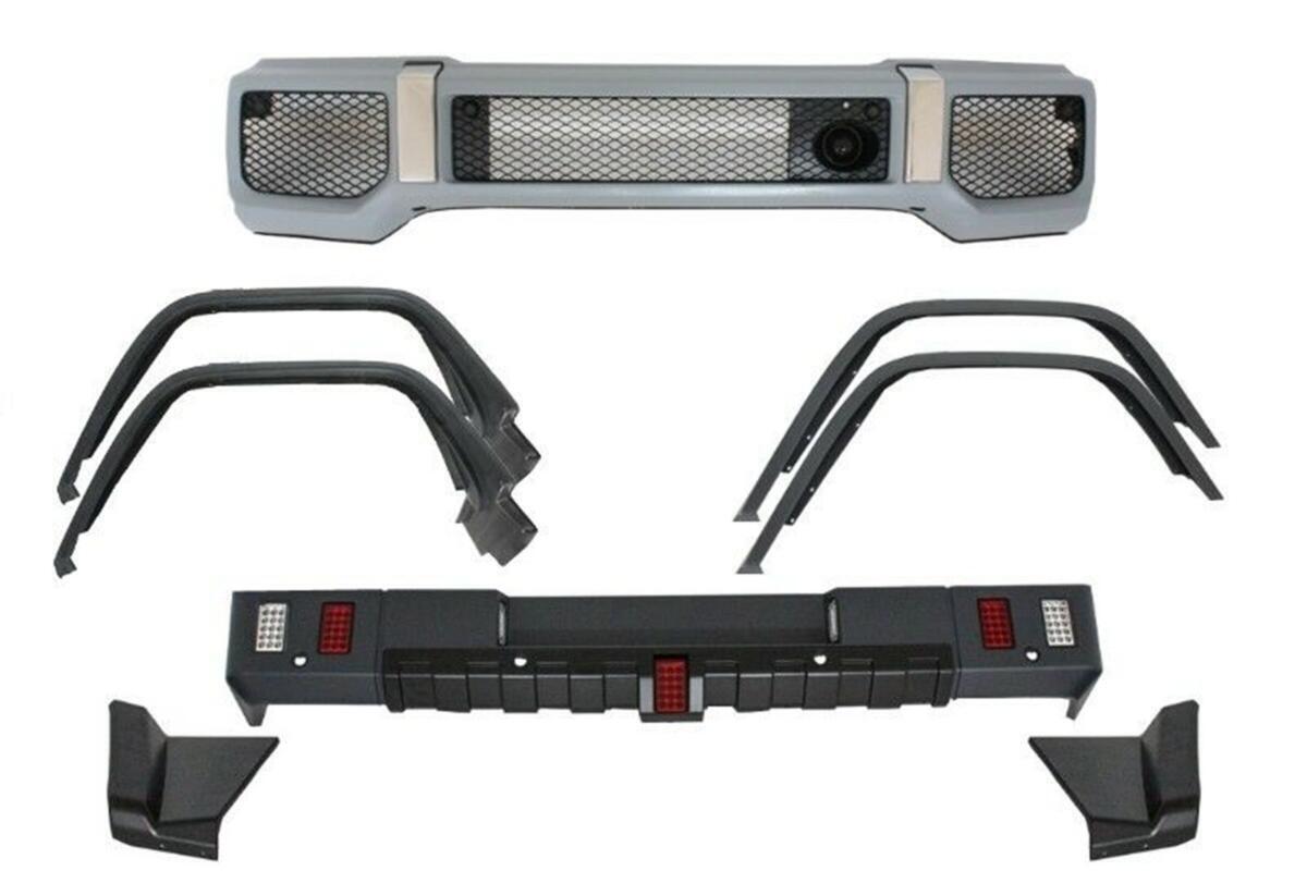 Bodykit egnet til Mercedes G-Class W463 (1989-2018) G63 G65 design med skærmforlængelser og hjulkasser.