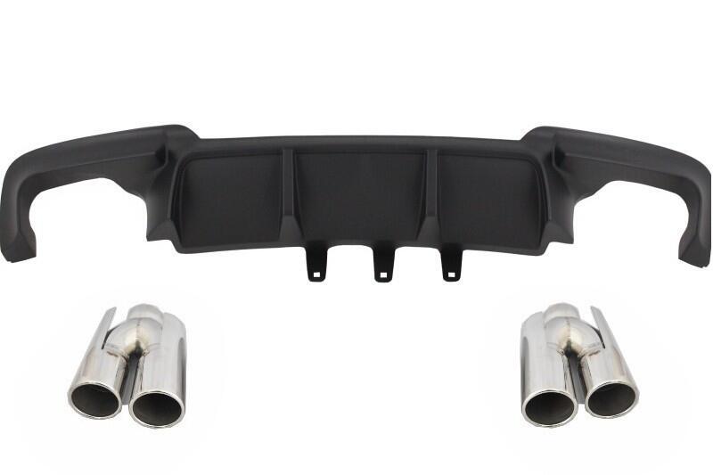 Dobbelt udstødningsluftdiffuser egnet til BMW 5 Series F10 F11 (2011-2017) M Sport Design med udstødningsmuffler tips