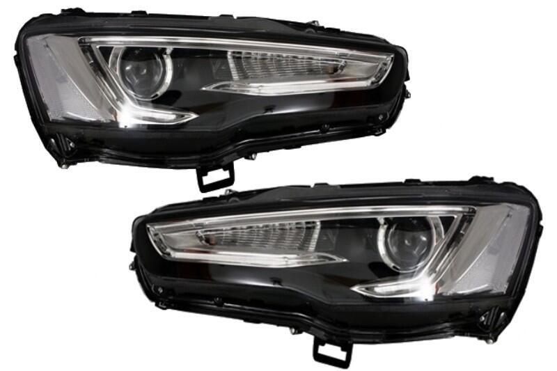 LED DRL forlygter egnet til Mitsubishi Lancer (2007-2017) Dual Projector Dynamisk Sekventiel Signal