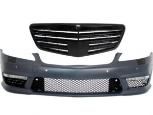 Frontkofanger egnet til Mercedes S-Class W221 (2005-2012) S63 S65 design med frontgitter facelift i klaversort.