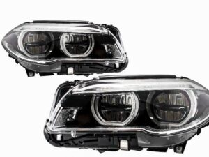 Fuldt LED Angel Eyes forlygter velegnet til BMW 5 Serie F10 F11 LCI (2014-2017)