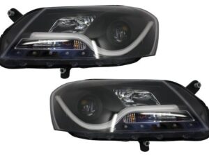 LED DRL forlygter med lysbar, egnet til VW Passat B7 (10.2010-10.2014) i sort.