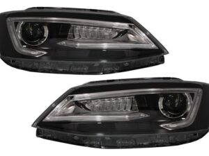 LED DRL forlygter egnet til VW Jetta Mk6 VI (2011-2017) Bi-Xenon design med dynamiske blinklys og demon look.