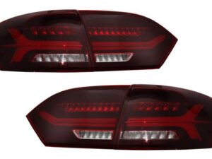 LED baglygter egnet til VW Jetta Mk6 VI (2012-2014) med dynamiske blinklys i rød røg.