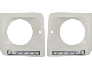 Forlygter Dæksler Hvide med LED DRL Dagskørelys egnet til Mercedes G-Class W463 (1989-2012) G65 Design Chrome