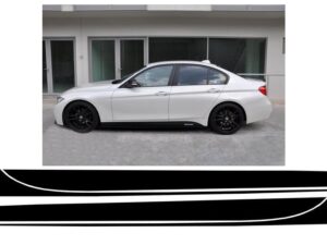 Side Decals Klistermærker Vinyl Mat Sort egnet til BMW 3 Series F30 F31 (2011-Op) M-Performance Design