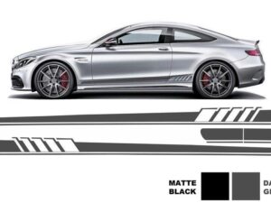 Side Decals Klistermærker Vinyl Mørkegrå egnet til Mercedes C-Class C205 Coupe A205 Cabriolet (2014-) C63 Design