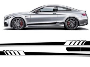 Side Decals Klistermærker Vinyl Mat Sort egnet til Mercedes C-Class C205 Coupe A205 Cabriolet (2014-) C63 Design