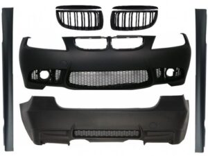 Karosserikit egnet til BMW E90 3 Series (2004-2008) Non-LCI M3 design med grill dobbeltstribe i piano sort.