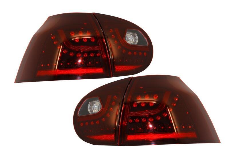 LED baglygter velegnet til VW Golf V 5 (2004-2009) venstrestyret (LHD) kirsebærrød urban stil