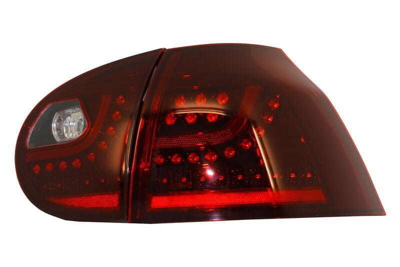 LED baglygter velegnet til VW Golf V 5 (2004-2009) venstrestyret (LHD) kirsebærrød urban stil - Billede 2