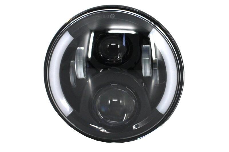 7 tommer CREE LED forlygter velegnet til Jeep Wrangler JK (2007-2017), Mercedes G-Class W463 (1989-2017) og Land Rover Defender Half Halo Sort - Billede 2