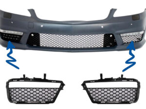 Frontskørts sidegitter til tågeforlygter DRL, egnet til Mercedes S-Klasse W221 (2005-2012) S63 S65 design.