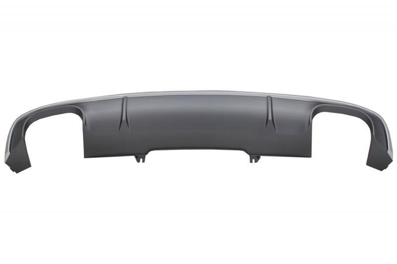 Bageste kofanger diffuser med udstødningsdæmper tips og bagrør, egnet til Audi A4 B9 8W Sedan Avant S-line (2016-2018) S4 design. - Billede 2