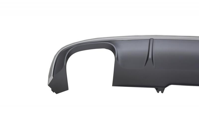 Bageste kofanger diffuser med udstødningsdæmper tips og bagrør, egnet til Audi A4 B9 8W Sedan Avant S-line (2016-2018) S4 design. - Billede 3