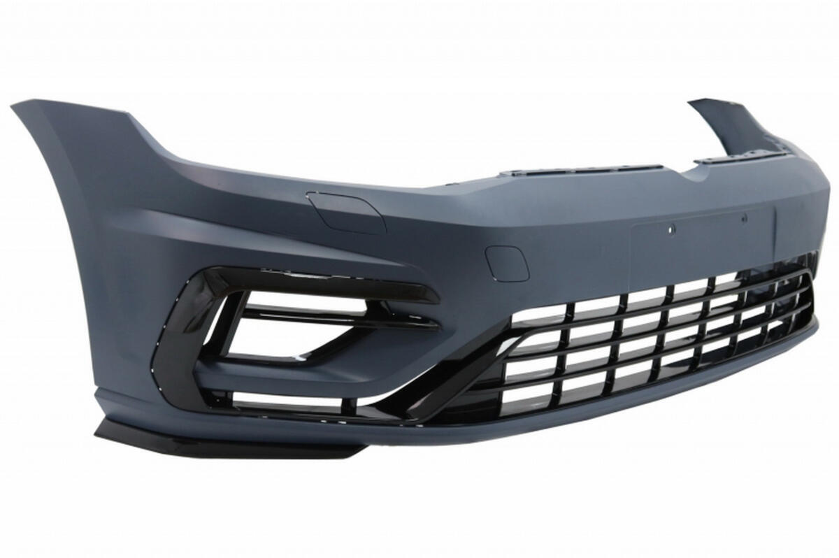 Frontskørter med central grill uden emblem, egnet til VW Golf 7.5 (2017-2020) R GTI design. - Billede 3