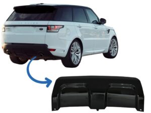 Bageste kofanger skid plate egnet til Land Rover Range Rover Sport L494 (2013-2017) i piano sort.