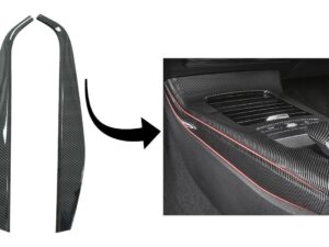Centerkonsolpanel side dekorativ trimdæksel egnet til Mercedes A-Klasse W177 V177 (2018-og frem) i carbon.
