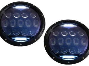 7 tommer CREE LED forlygter med amber halo DRL, egnet til Jeep Wrangler TJ & JK (1997-2018)