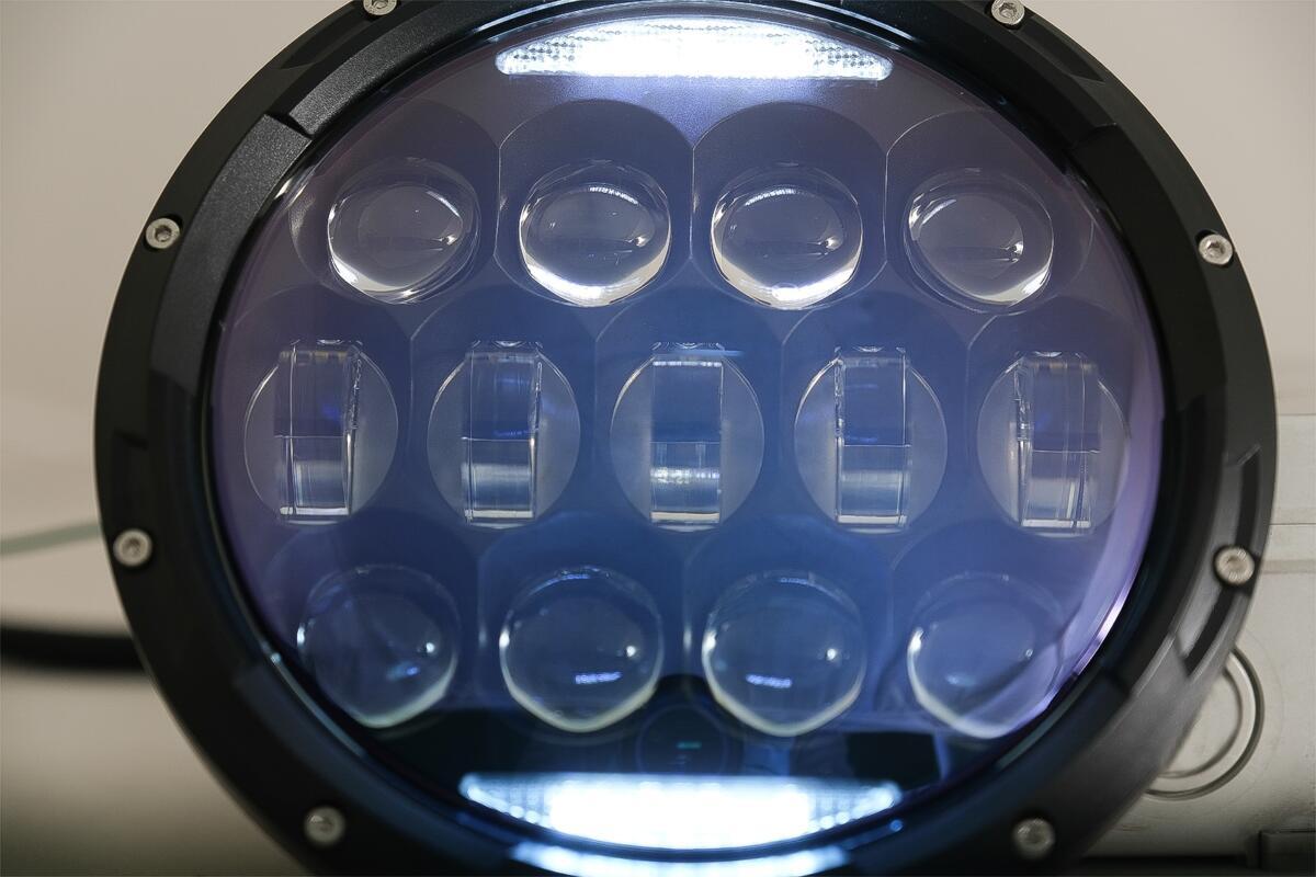 7 tommer CREE LED forlygter med amber halo DRL, egnet til Jeep Wrangler TJ & JK (1997-2018) - Billede 3