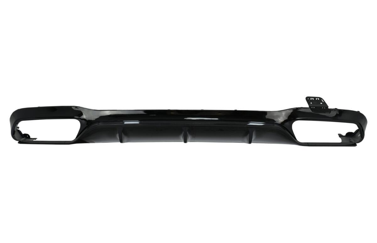Bageste kofanger luftdiffuser sort med udstødningsmuffler tips i krom, egnet til Mercedes E-Class W213 Sport Line (2016-2019) E63s design. - Billede 3
