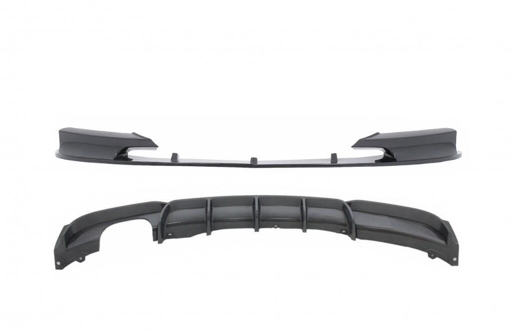 Frontspoiler med bagdiffuser, der passer til BMW 3 Series F30 F31 (2011-op) M-Performance design med carbonfilmbelægning.