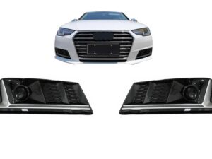 Bumper Nederste Grill ACC Dæksider Griller egnet til Audi A4 B9 Sedan Avant (2016-2018) RS4 Design Sølv Edition