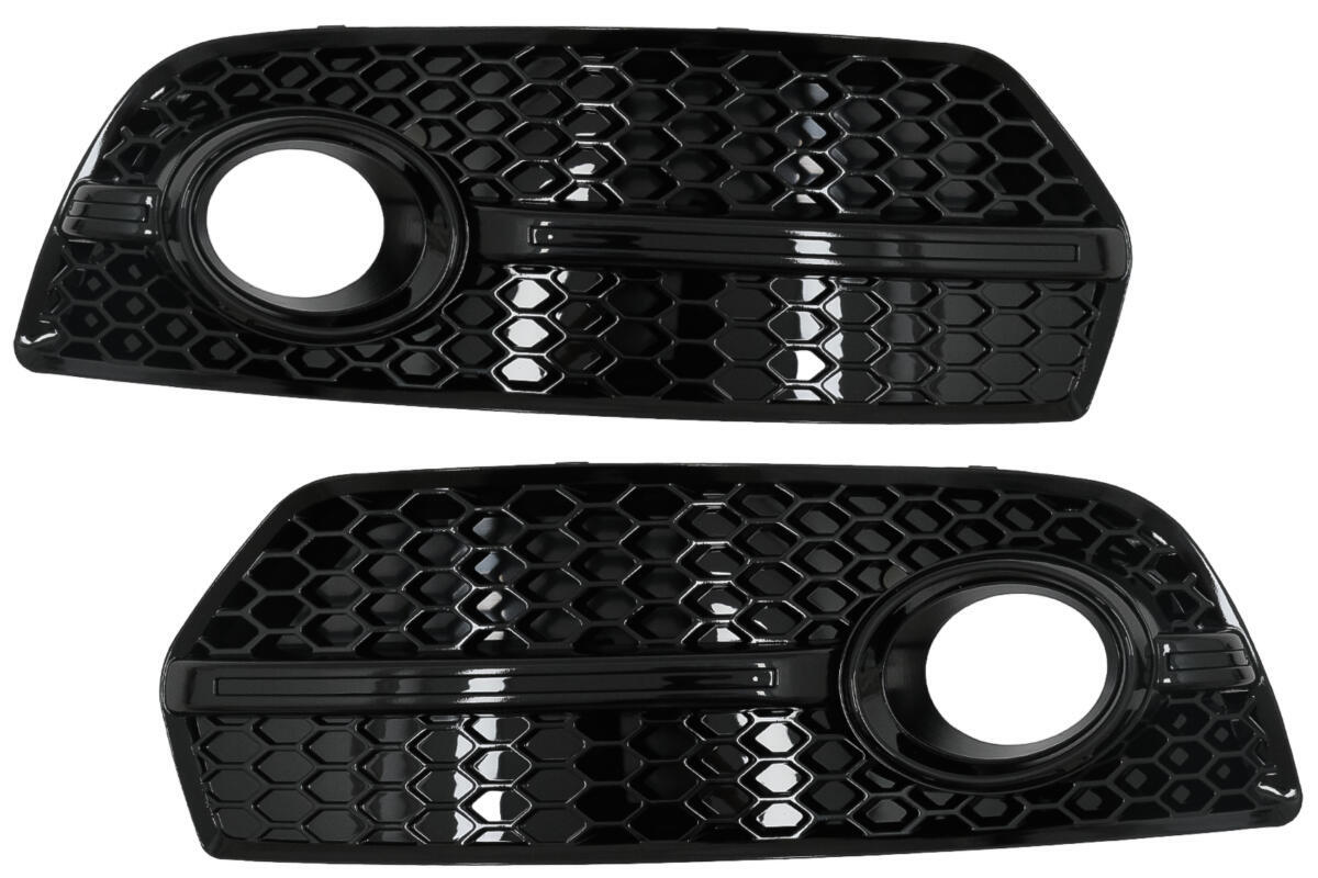 Tågelampe dæksler sidegittere egnet til Audi Q5 SUV 8R (2008-2011) RS design i klaversort.