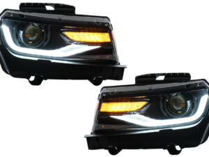 LED DRL forlygter egnet til Chevrolet Camaro Mk5 Facelift (2014-2015) med sekventielle amber dynamiske blinklys konvertering til 2016+ look.