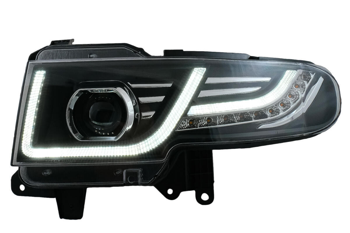 Frontgrill med LED-forlygter i Bi-Xenon-look, egnet til Toyota FJ Cruiser XJ10 (2007-2015) med dynamisk blinklys. - Billede 2
