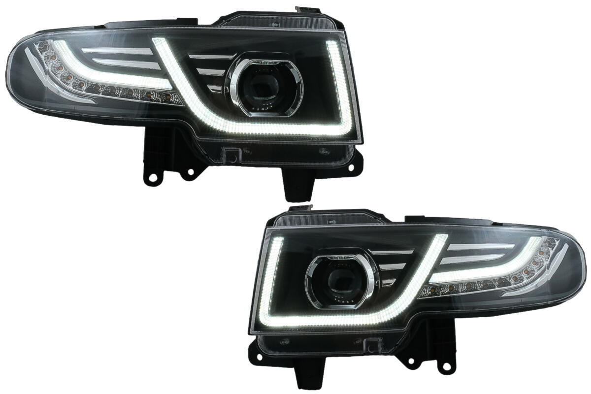 Frontgrill med LED-forlygter i Bi-Xenon-look, egnet til Toyota FJ Cruiser XJ10 (2007-2015) med dynamisk blinklys. - Billede 3