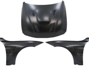 Motorhjelm med frontskærme i sort, egnet til BMW 4 Serie F32 F33 F36 (2011-2019) M4 GTS Look