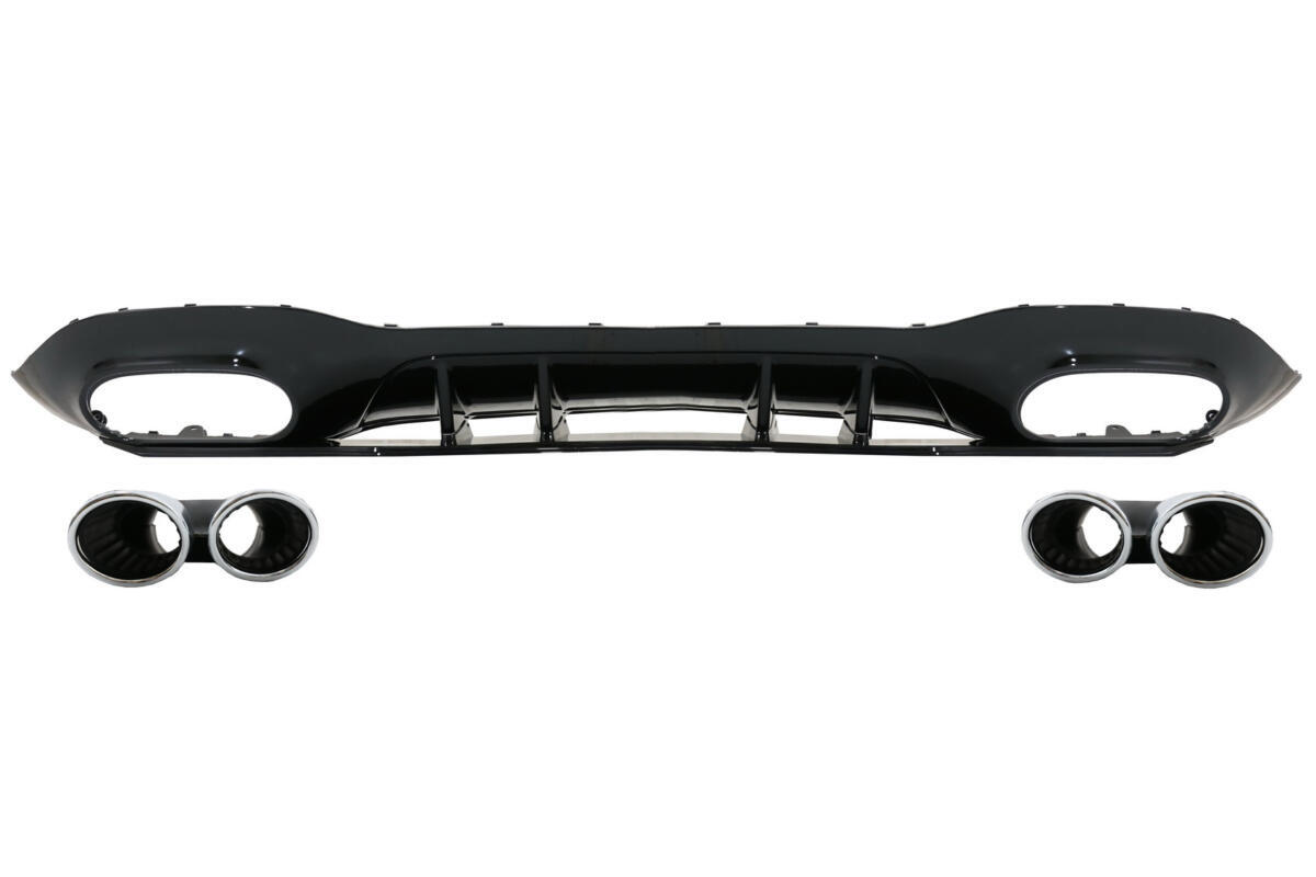 Bageste kofanger valance diffuser egnet til Mercedes A-Class W177 hatchback (2018-nu) krom udstødningsmuffler tips