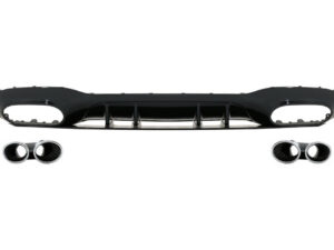 Bageste kofanger valance diffuser egnet til Mercedes A-Class V177 Sedan (2018-) med kromudstødning