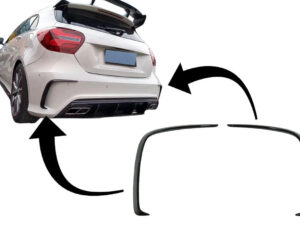 Bageste kofangerflapper Flics sidefinner egnet til Mercedes A-Class W176 (2012-2018) klaversort.