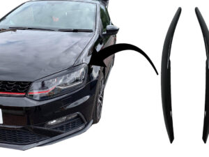 Forlygter Øjenbryn passende til VW Polo 6R 6C (2009-2017) Piano Sort